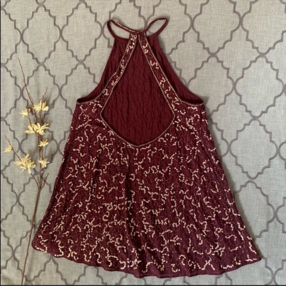 STUNNING RARE Free People Sassy Glam! Sequin Open Back Flying High Mini Dress - Picture 12 of 16